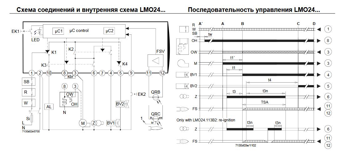 Схема подключения LMO24.255C2 