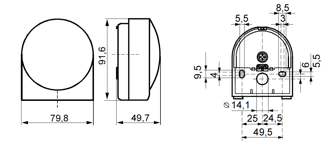 Размеры температурного датчика Siemens QAC34/101