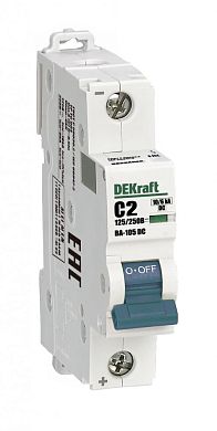 13375DEK: Автоматический выключатель 1P 2A характеристика C 250В DC ВА-105