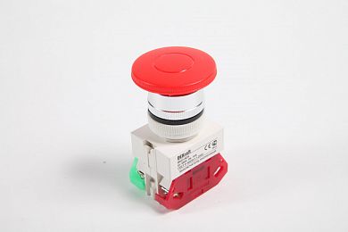 25038DEK: Выключатель кнопочный грибок с фиксацией AE22 мм 1НО+1НЗ Цвет: красный
