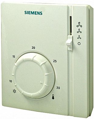 RAB21: Комнатный термостат Siemens накладного монтажа без расписания для фенкойлов, напольных конвекторов и холодных потолков, питание не требуется