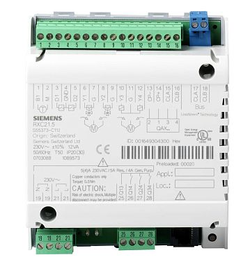 RXC21.5/00021: Siemens Desigo, Комнатные контроллеры для фэнкойлов с 3-скоростными вентиляторами и/или заслонкой наружного воздуха с базовым приложением