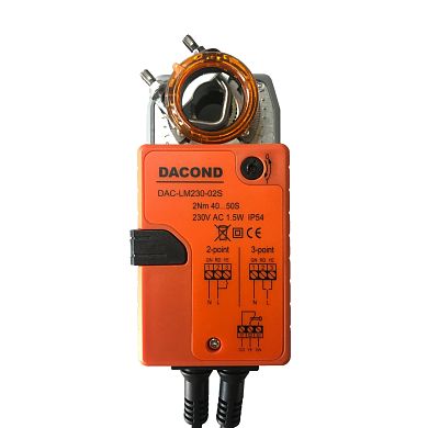 DAC-LM230-02S: Привод воздушной заслонки Dacond, 2 Н*м, 2/3 - точечное управление, 1 концевой выключатель, AC 230В
